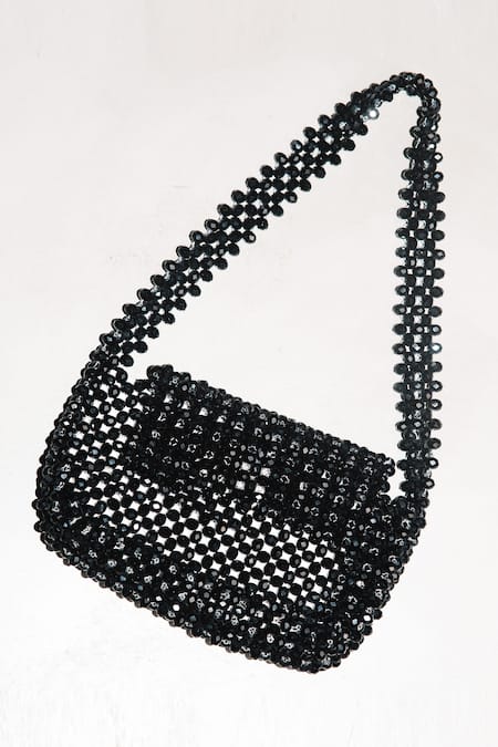 Riti_Black Embellished Kala Crystal Baguette _Online_at_Aza_Fashions