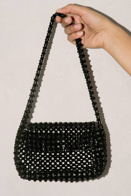 Buy_Riti_Black Embellished Kala Crystal Baguette _Online_at_Aza_Fashions