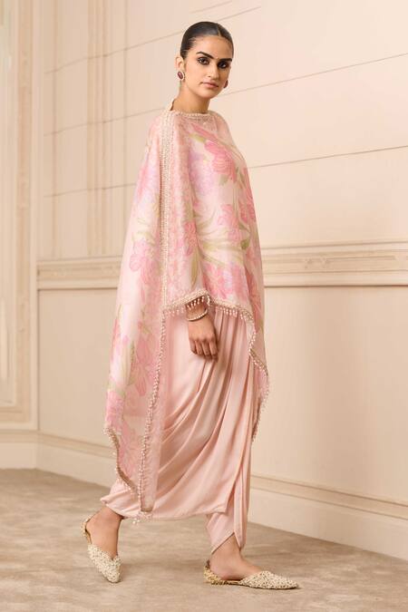 Buy Tarun Tahiliani Purple Satin, Organza, Georgette, Floral Print Kaftan Top And Dhoti Pant Set Online at Aza Fashions Buy_Tarun Tahiliani_Purple Satin, Organza, Georgette, Floral Print Kaftan Top And Dhoti Pant Set_Online_at_Aza_Fashions