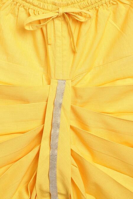 Buy Tiber Taber White Cotton Embroidery Krishna Kurta And Dhoti Set Buy_Tiber Taber_White Cotton Embroidery Krishna Kurta And Dhoti Set