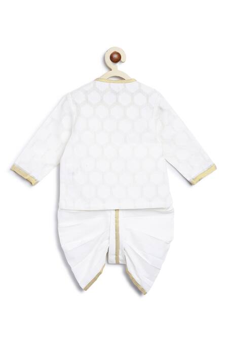 Shop Tiber Taber White Cotton Embroidery Moon Kurta And Dhoti Set Online at Aza Fashions Shop_Tiber Taber_White Cotton Embroidery Moon Kurta And Dhoti Set _Online_at_Aza_Fashions