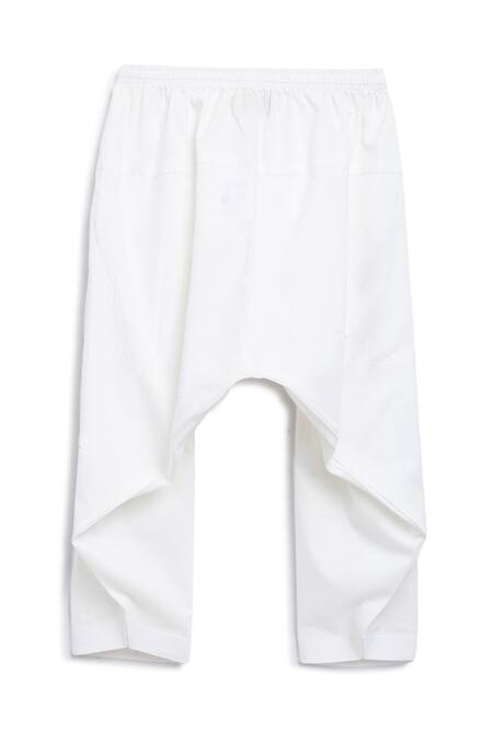 Shop Tiber Taber White Cotton Embroidery Zig-zag Pathani Kurta With Salwar Online at Aza Fashions Shop_Tiber Taber_White Cotton Embroidery Zig-zag Pathani Kurta With Salwar _Online_at_Aza_Fashions