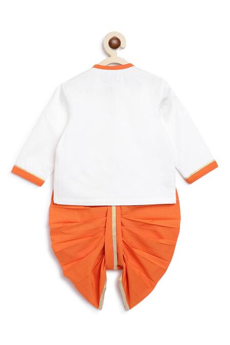 Buy Tiber Taber White Cotton Embroidery Hanuman Kurta Set Online at Aza Fashions Buy_Tiber Taber_White Cotton Embroidery Hanuman Kurta Set _Online_at_Aza_Fashions