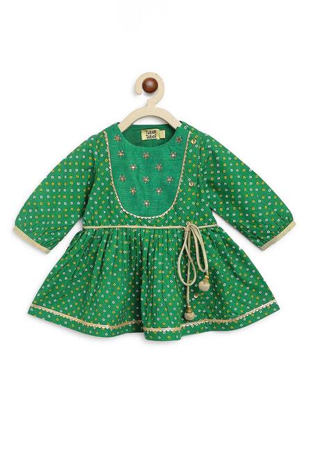 Shop_Tiber Taber_Green Cotton Embroidery Angrakha Kurta And Dhoti Pant Set_Online_at_Aza_Fashions