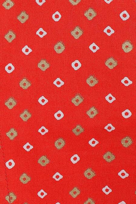 Shop_Tiber Taber_Cream Cotton Lace Pre-stitched Saree With Bandhani Print Blouse _Online_at_Aza_Fashions