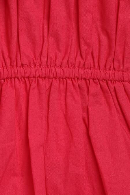 Buy Tiber Taber Pink Cotton Solid Ruffled Dress Buy_Tiber Taber_Pink Cotton Solid Ruffled Dress