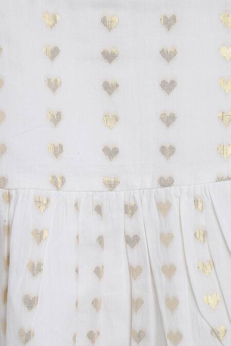 Shop Tiber Taber White Cotton Embroidery Heart Pattern Ruffled Top With Culottes Shop_Tiber Taber_White Cotton Embroidery Heart Pattern Ruffled Top With Culottes