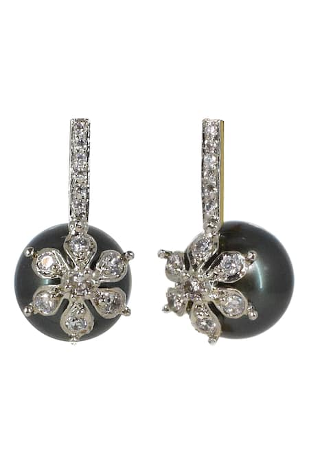 Buy Black Pearl Beauty Gold Earrings Online - Zaveribros