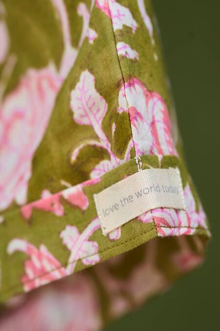 Shop Love The World Today Green 100% Soft And Breathable Cotton Raindrops Keep Fallin Shorts Shop_Love The World Today_Green 100% Soft And Breathable Cotton Raindrops Keep Fallin Shorts