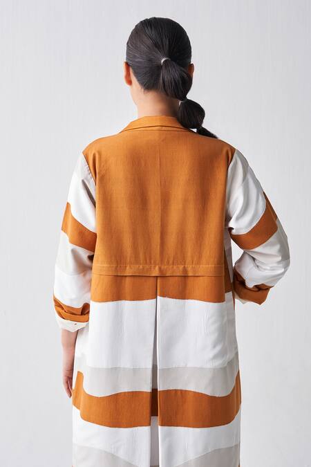 Buy Three Orange Tunic Mul Round Applique Jacket And Pant Set Online at Aza Fashions Buy_Three_Orange Tunic Mul Round Applique Jacket And Pant Set _Online_at_Aza_Fashions