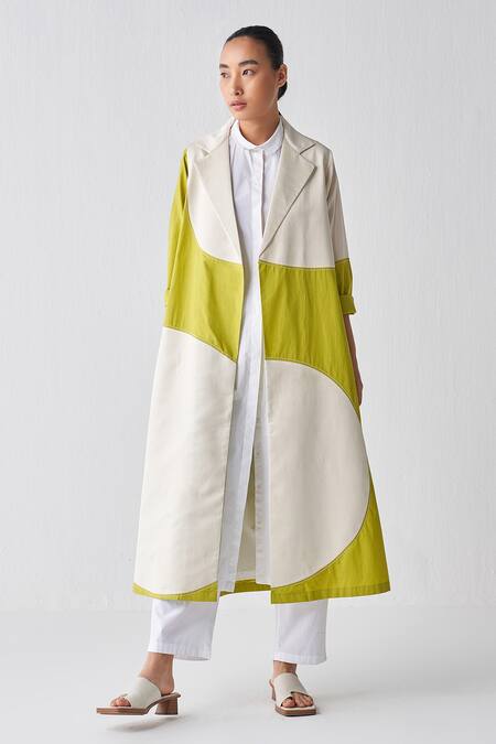 Three Green Jacket Tencel + Chanderi Lapel Moon Pant Set Online at Aza Fashions Three_Green Jacket Tencel + Chanderi Lapel Moon Pant Set _Online_at_Aza_Fashions