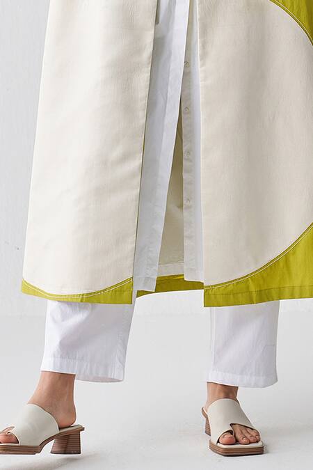 Three Green Jacket Tencel + Chanderi Lapel Moon Pant Set at Aza Fashions Three_Green Jacket Tencel + Chanderi Lapel Moon Pant Set _at_Aza_Fashions