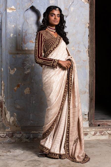 Resham,stone,Viscose Baby pink Saree with Blouse - SR24126