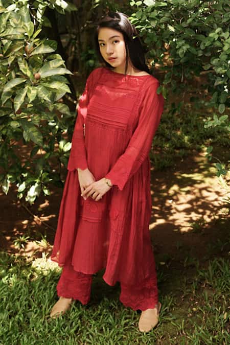 Baju Chanderi Cotton Silk Border Embroidered Pant Online at Aza Fashions Baju_Chanderi Cotton Silk Border Embroidered Pant_Online_at_Aza_Fashions