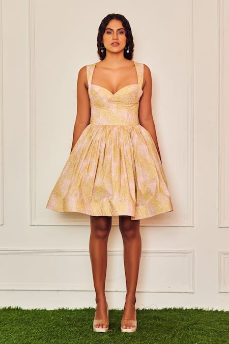 Therealb Multi Color Polyester Sweetheart Neck Fashion Ballet Mini Bustier Bell Dress Online at Aza Fashions Therealb_Multi Color Polyester Sweetheart Neck Fashion Ballet Mini Bustier Bell Dress _Online_at_Aza_Fashions