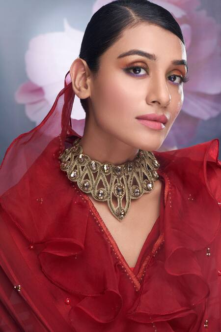 Torque By Merge Multi Color Stone Embellished Choker Online at Aza Fashions Torque By Merge_Multi Color Stone Embellished Choker _Online_at_Aza_Fashions