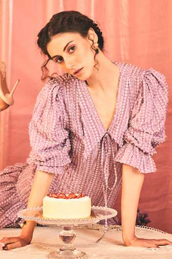 Buy Therealb Purple Polyester Collared Love Checkered Pattern Short Dress Online at Aza Fashions Buy_Therealb_Purple Polyester Collared Love Checkered Pattern Short Dress _Online_at_Aza_Fashions