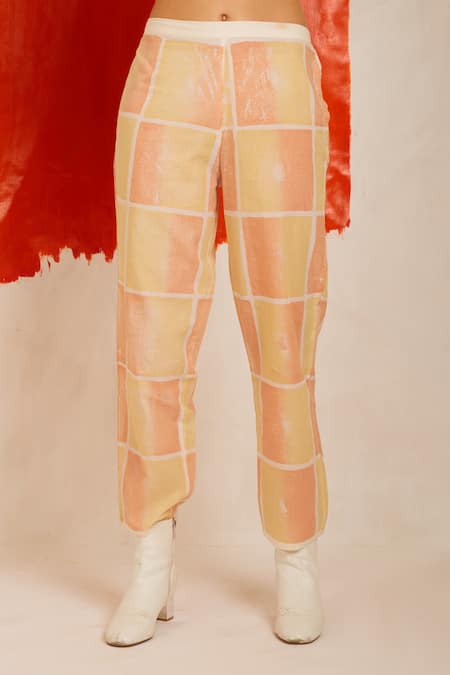 Banana Labs_White Cotton Collared Boxy Hand Block Print Shirt And Pant Set _at_Aza_Fashions