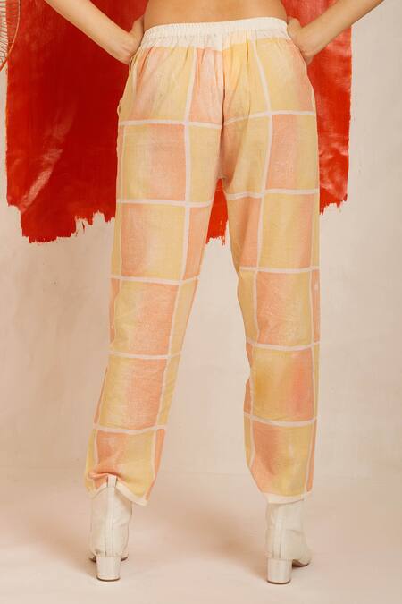 Buy_Banana Labs_White Cotton Collared Boxy Hand Block Print Shirt And Pant Set 