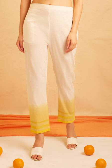 Banana Labs Yellow Cotton Embroidery Collared Hand Block Print Shirt And Pant Set Online at Aza Fashions Banana Labs_Yellow Cotton Embroidery Collared Hand Block Print Shirt And Pant Set _Online_at_Aza_Fashions