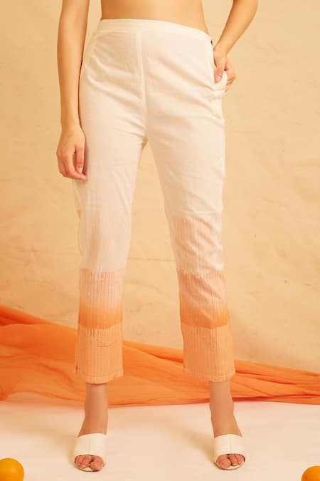 Banana Labs Orange Cotton Round Neck Delight Geometric Print Kurta And Pant Set Online at Aza Fashions Banana Labs_Orange Cotton Round Neck Delight Geometric Print Kurta And Pant Set _Online_at_Aza_Fashions