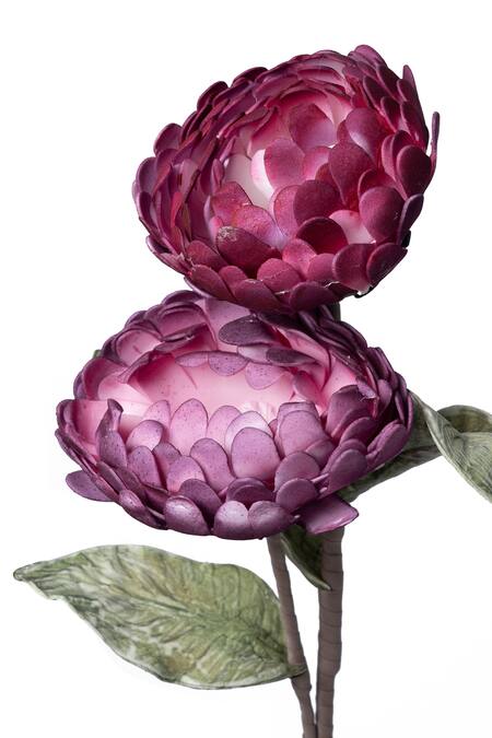 Buy H2h Purple Foam Flowers, Leaves And Plastic Chrysanthemum Artificial - Set Of 2 Online at Aza Fashions Buy_H2h_Purple Foam Flowers, Leaves And Plastic Chrysanthemum Artificial - Set Of 2_Online_at_Aza_Fashions