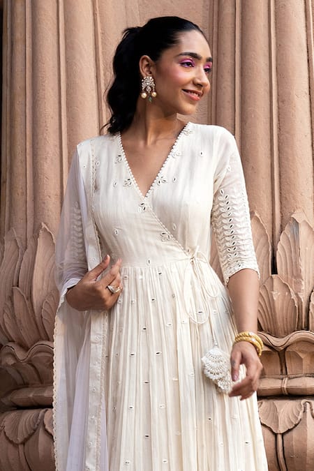 White angrakha outlet dress