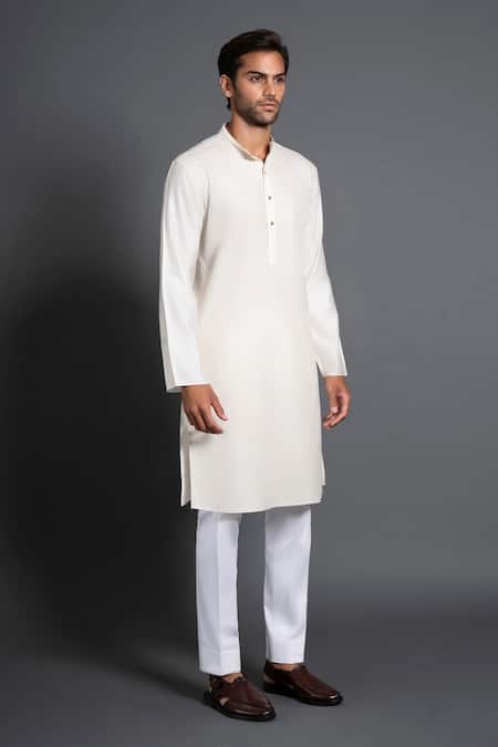 Shop Raghavendra Rathore Jodhpur Off White Silk Applique Work Kurta Online at Aza Fashions Shop_Raghavendra Rathore Jodhpur_Off White Silk Applique Work Kurta _Online_at_Aza_Fashions