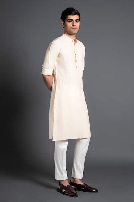 Buy Raghavendra Rathore Jodhpur Cream Silk Embroidery Pintuck Kurta Online at Aza Fashions Buy_Raghavendra Rathore Jodhpur_Cream Silk Embroidery Pintuck Kurta _Online_at_Aza_Fashions