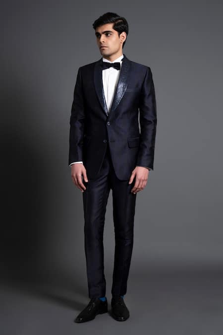 Buy_Raghavendra Rathore Jodhpur_Blue Silk, Brocade Embroidery Floral Pant _Online_at_Aza_Fashions