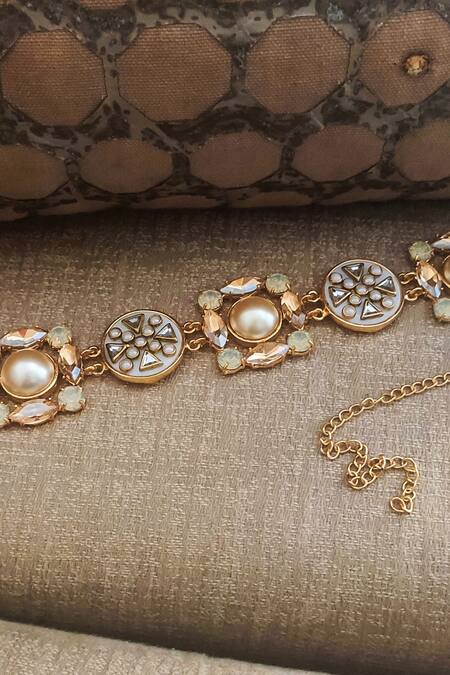 Bblingg_Gold Plated Veda Embellished Choker _at_Aza_Fashions