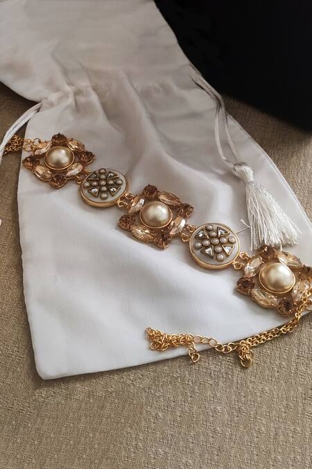 Bblingg Gold Plated Veda Handmade Embellished Choker at Aza Fashions Bblingg_Gold Plated Veda Handmade Embellished Choker _at_Aza_Fashions