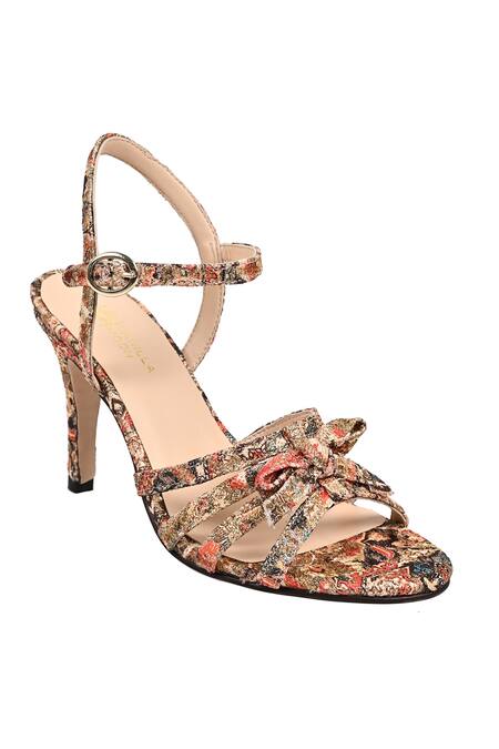 Vanilla Moon_Red Veeda Abstract Pattern Stilettoes_Online_at_Aza_Fashions