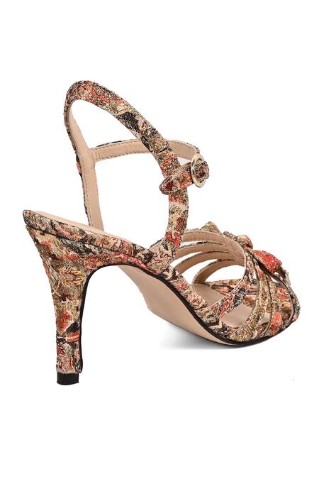 Shop_Vanilla Moon_Red Veeda Abstract Pattern Stilettoes_Online_at_Aza_Fashions