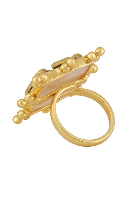 Shop Bblingg Gold Plated Pearls, Stones Viana Mini Embellished Ring Online at Aza Fashions Shop_Bblingg_Gold Plated Pearls, Stones Viana Mini Embellished Ring _Online_at_Aza_Fashions