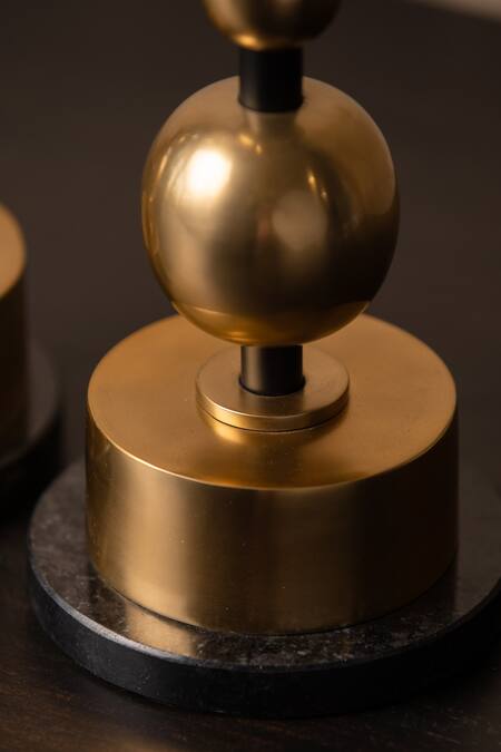 Buy S. G. Home Black Metal And Marble Tall Baller Candle Holder - Set Of 2 Online at Aza Fashions Buy_S. G. Home_Black Metal And Marble Tall Baller Candle Holder - Set Of 2_Online_at_Aza_Fashions