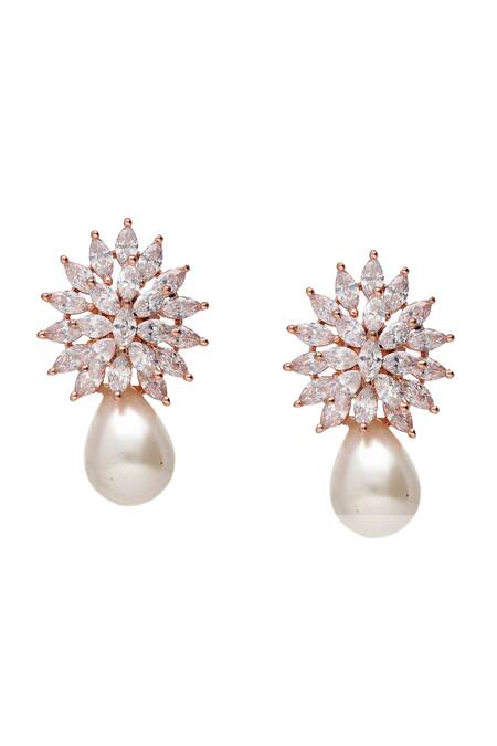 Silver Diamante Pearl Drop Earrings – colette by colette hayman
