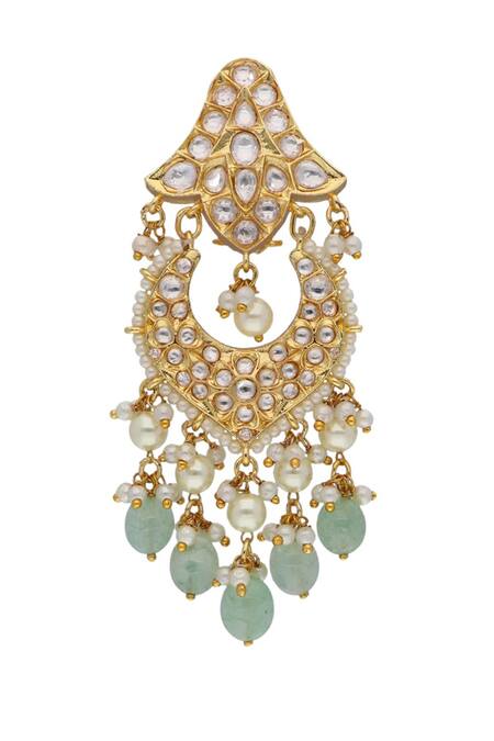 Buy_Curio Cottage_Gold Plated Diamonds, Stones Pastel And Kundan Choker Set_Online_at_Aza_Fashions