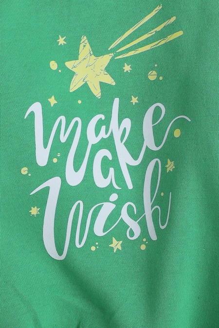 Buy_Knitting Doodles_Green Fleece Printed Make A Wish Top And Joggers Set_Online_at_Aza_Fashions
