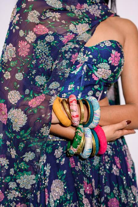 Buy Aangan By Parul Blue Chiffon Sequins Sweetheart Neck Embroidered Waistband Lehenga Set Online at Aza Fashions Buy_Aangan By Parul_Blue Chiffon Sequins Sweetheart Neck Embroidered Waistband Lehenga Set _Online_at_Aza_Fashions