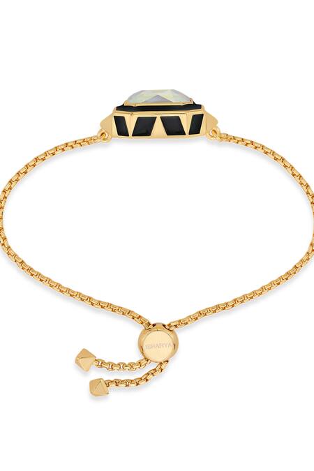 Shop_Isharya_White Enamel Meraki Bracelet_Online_at_Aza_Fashions