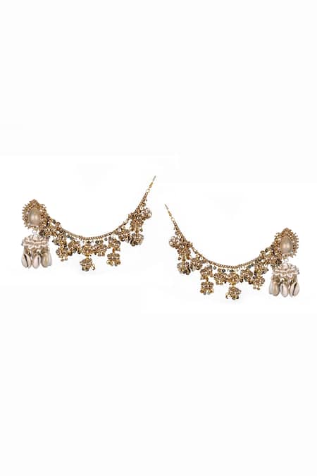 Kanyaadhan By Dhirajaayushi Shell Drop Jhumka Earrings