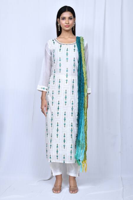 Buy Arihant Rai Sinha Cream Floral Embroidered Kurta Set Online at Aza Fashions Buy_Arihant Rai Sinha_Cream Floral Embroidered Kurta Set_Online_at_Aza_Fashions