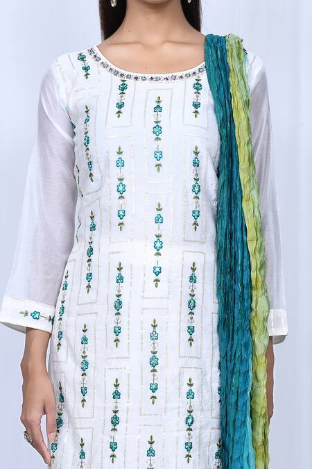 Shop Arihant Rai Sinha Cream Floral Embroidered Kurta Set Online at Aza Fashions Shop_Arihant Rai Sinha_Cream Floral Embroidered Kurta Set_Online_at_Aza_Fashions