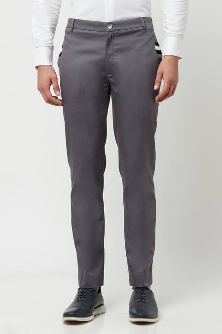 Benjamin Trousers: Solid medium gray, flat front, super 140's wool –  eHABERDASHER