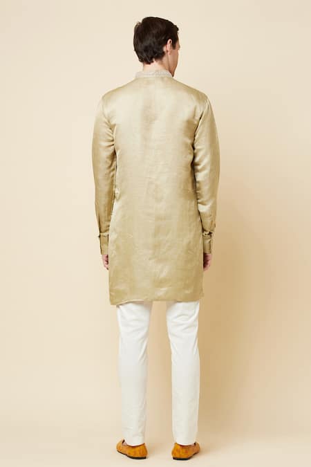 Spring Break Embroidered Placket Kurta  For Kids