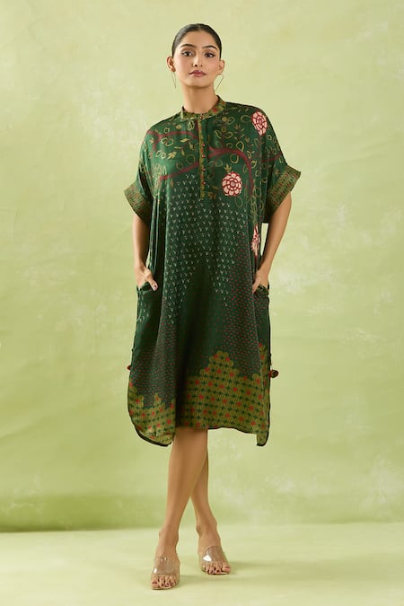 SHRADDHA RAMBHIA Floral Print High-Low Dress 