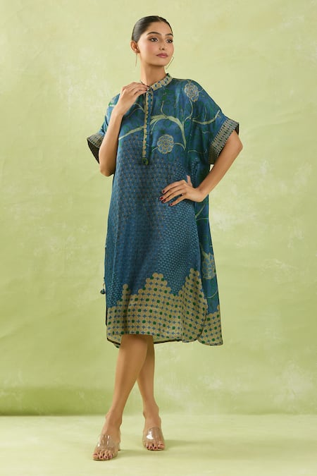 SHRADDHA RAMBHIA High-Low Floral Print Dress 