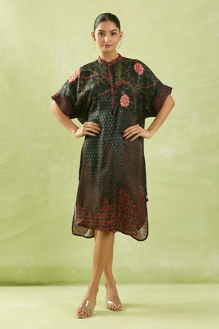 SHRADDHA RAMBHIA High-Low Vine Print Dress 