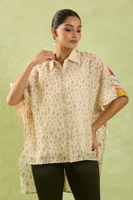 SHRADDHA RAMBHIA Floral Print High-Low Shirt 